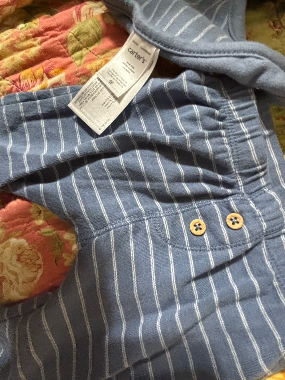 Carter's Blue Striped Kids Overalls and Bib